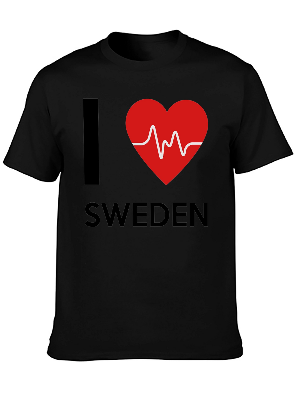 I Love Sweden T-Shirt - Heartbeat Design