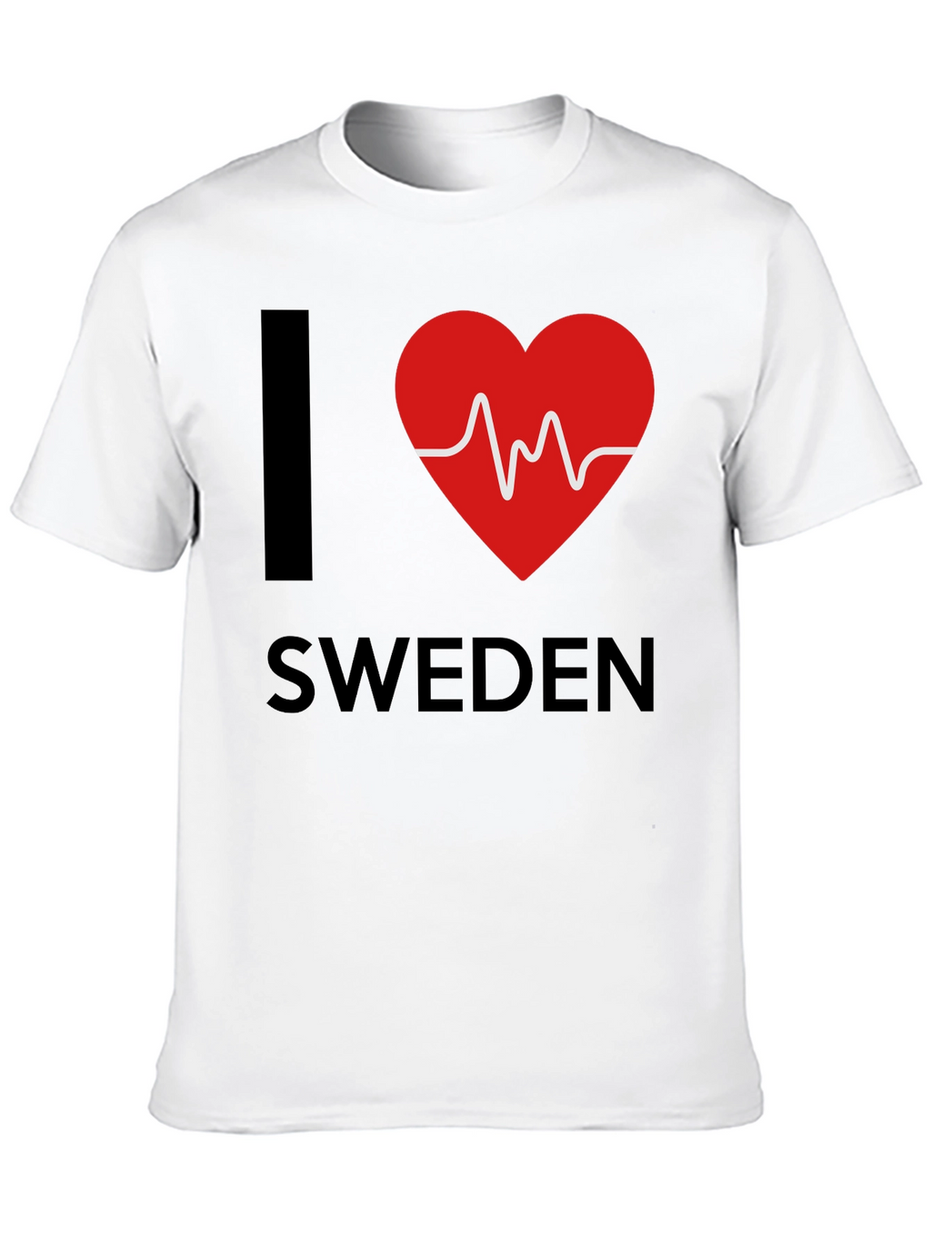 I Love Sweden T-Shirt - Heartbeat Design