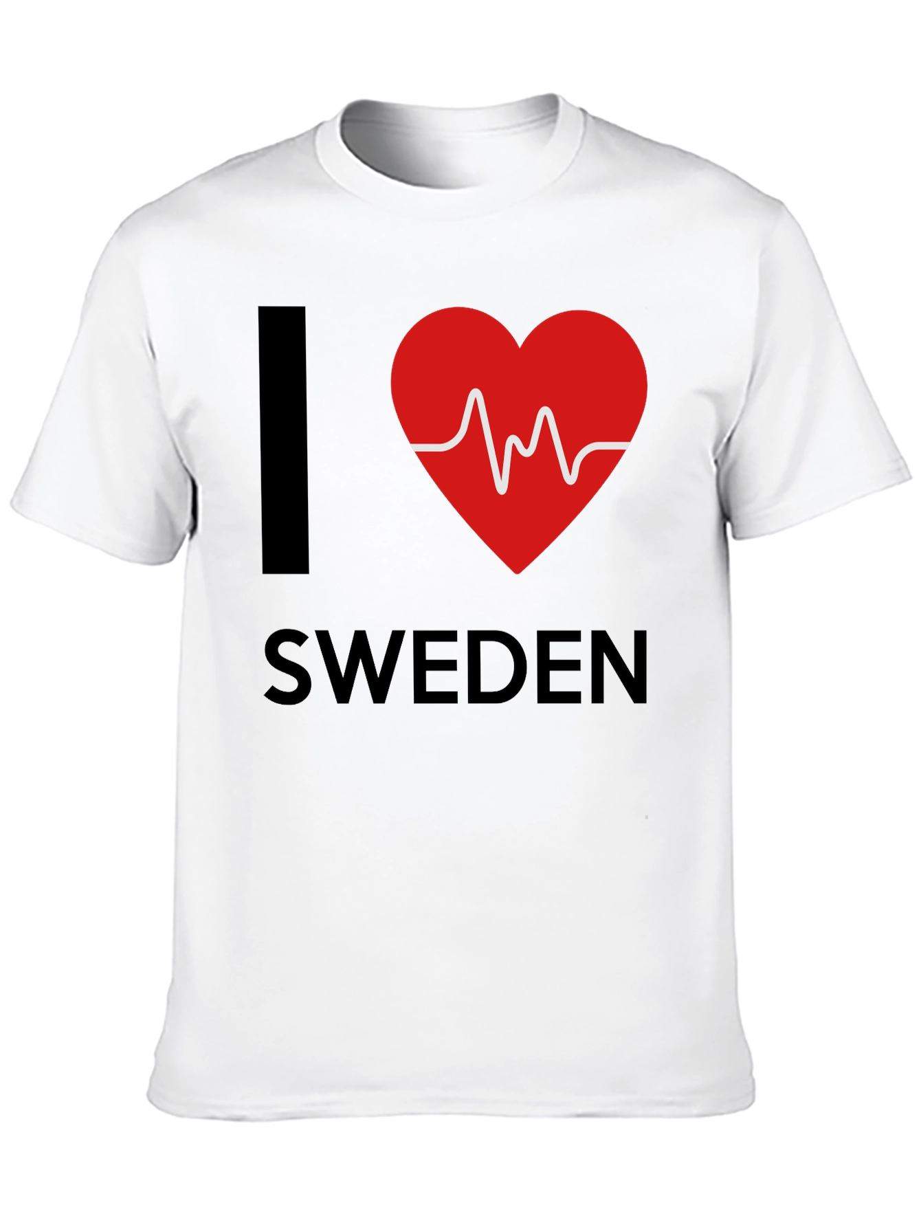 I Love Sweden T-Shirt - Heartbeat Design
