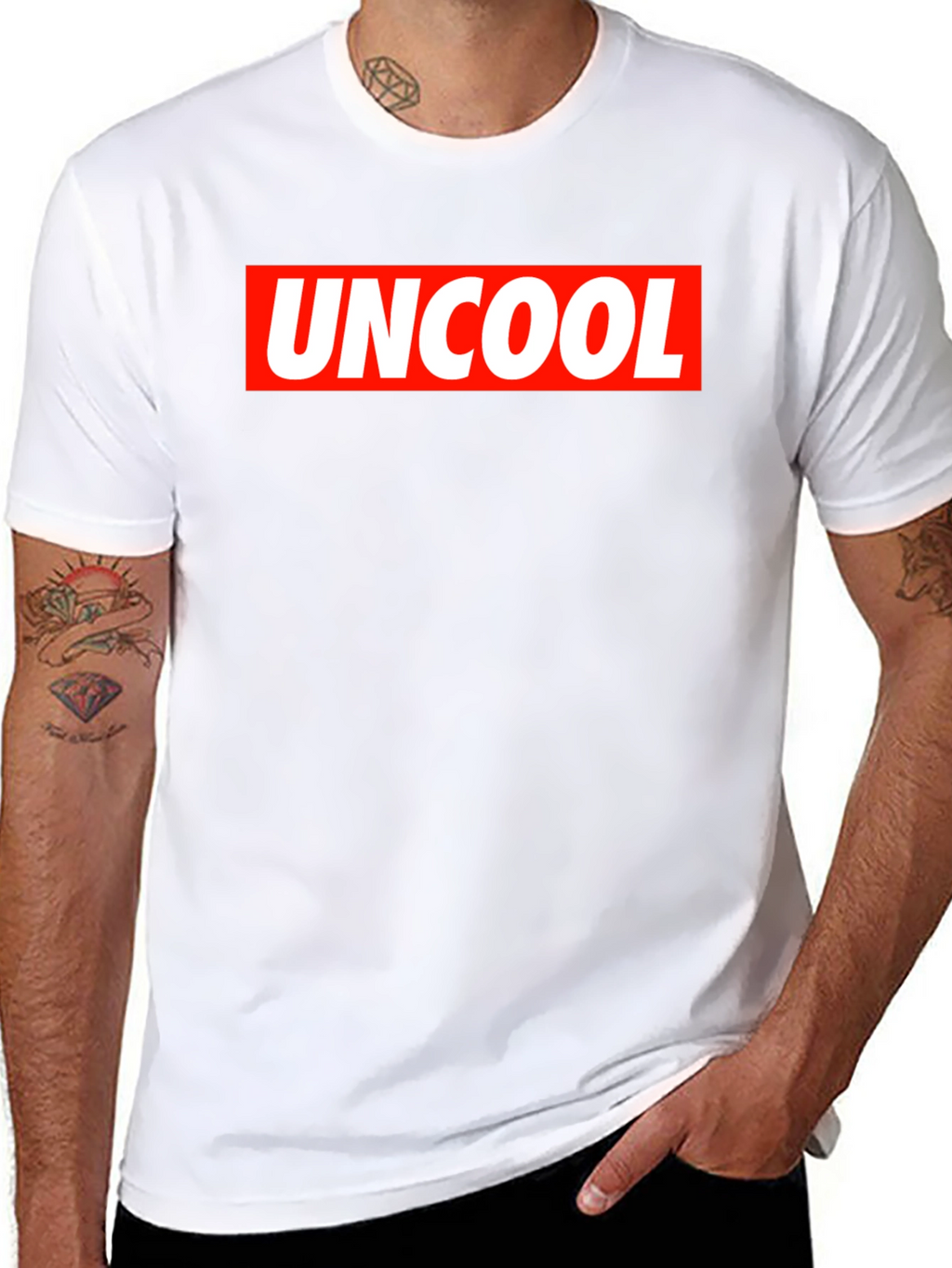 Uncool Graphic Tee - Black Short Sleeve T-Shirt