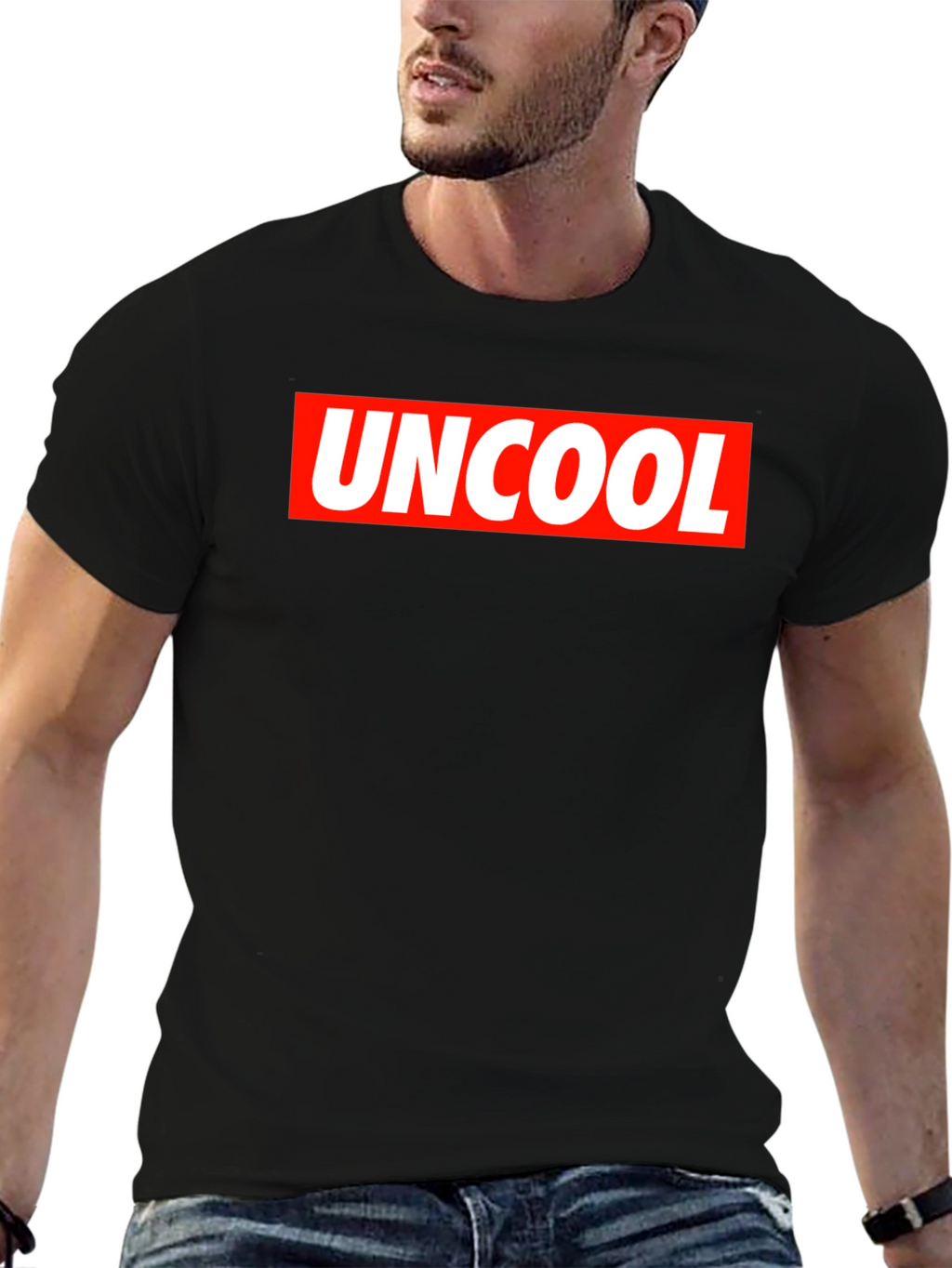 Uncool Graphic Tee - Black Short Sleeve T-Shirt