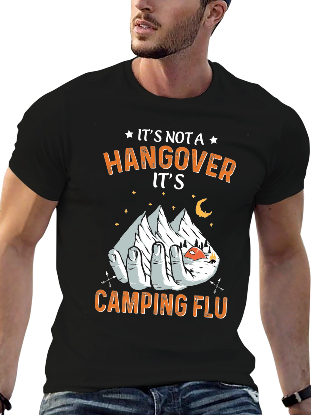 Camping Flu Graphic Tee -  Novelty T-Shirt