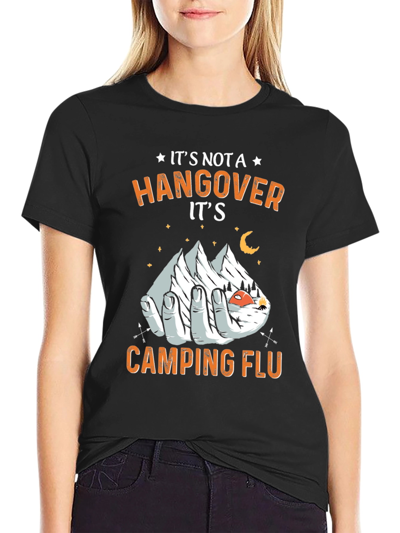 Camping Flu Graphic Tee -  Novelty T-Shirt