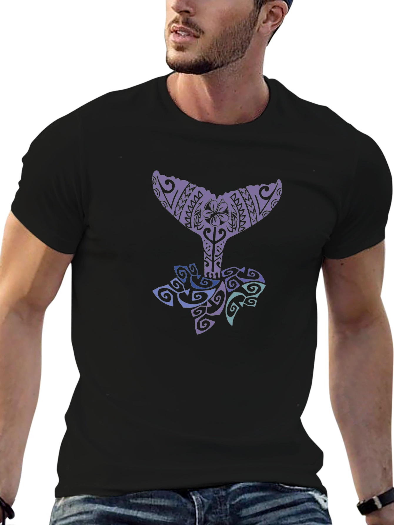 Tribal Whale Tail Graphic Tee