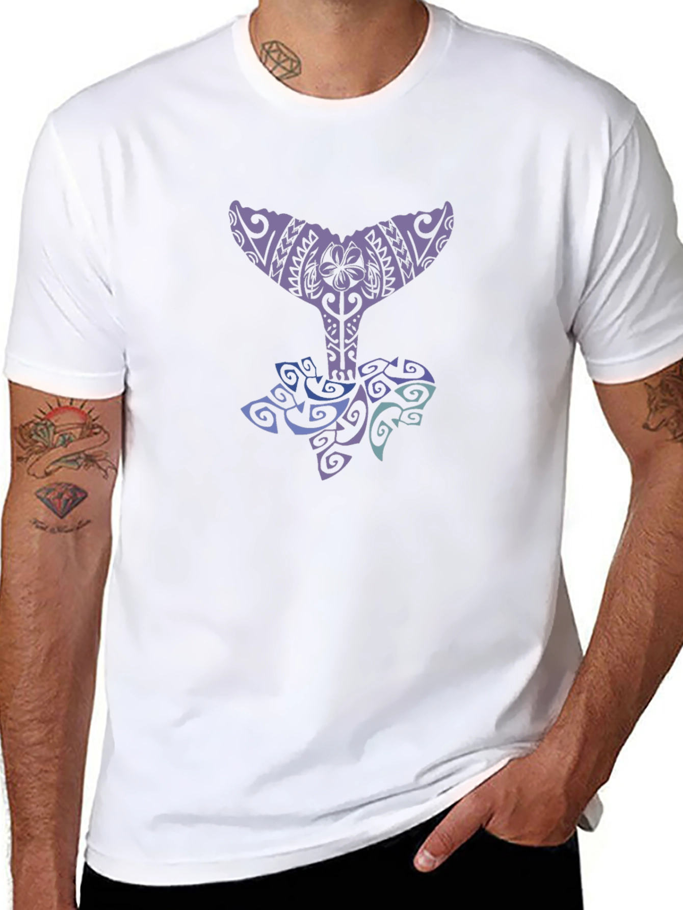 Tribal Whale Tail Graphic Tee