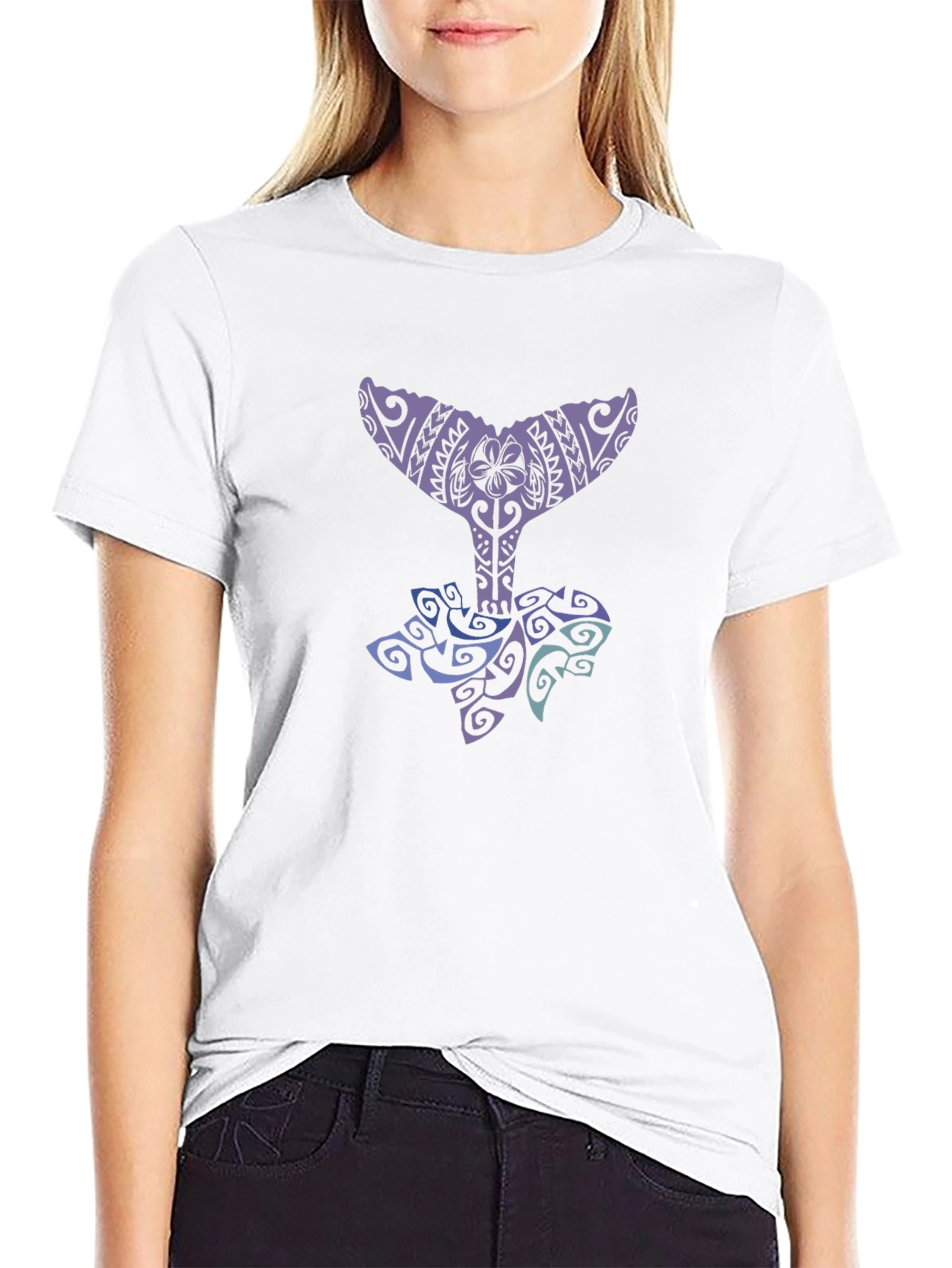 Tribal Whale Tail Graphic Tee
