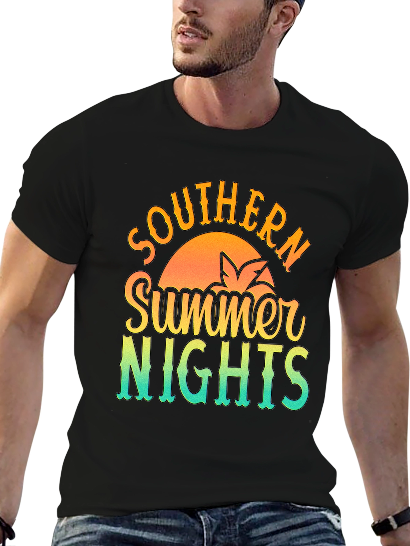 Southern Summer Nights Graphic Tee - Black