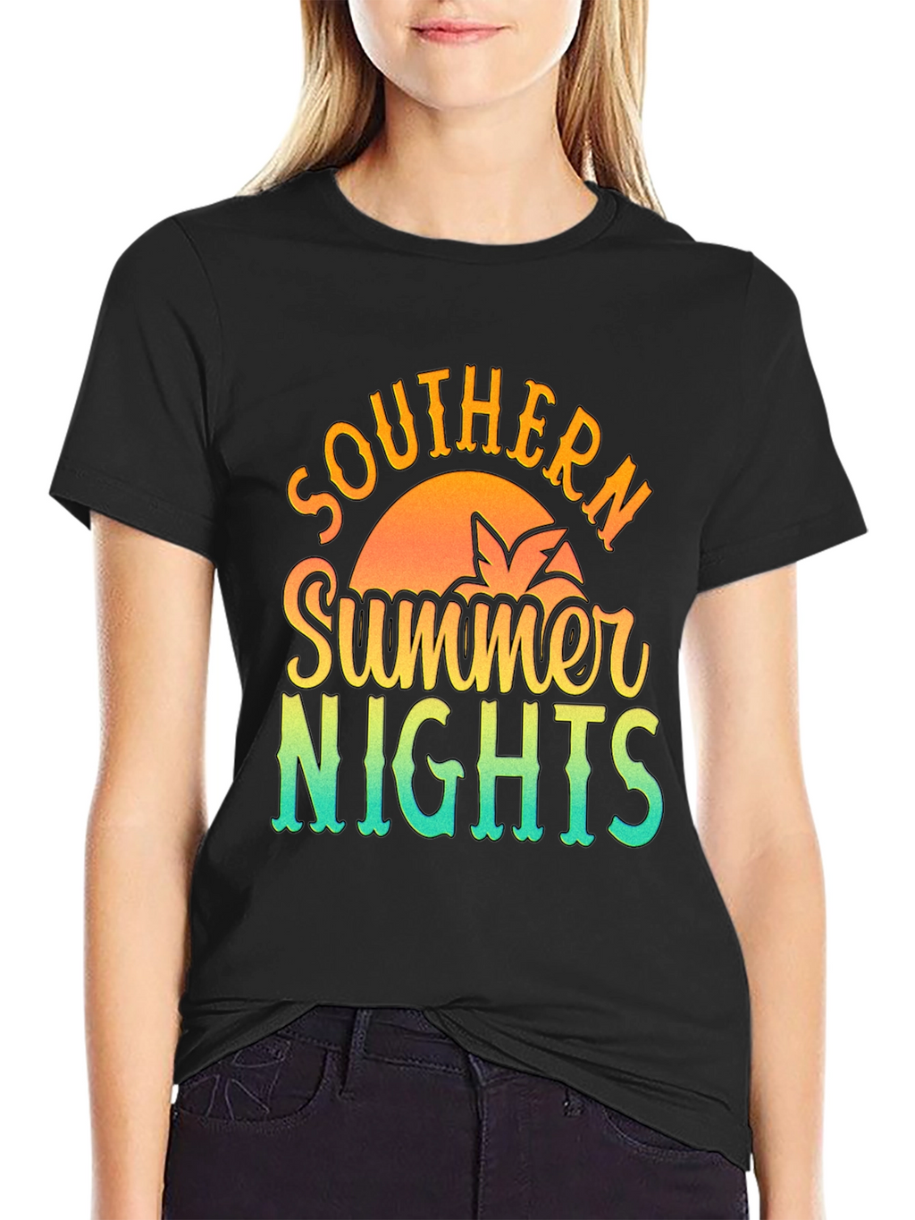 Southern Summer Nights Graphic Tee - Black
