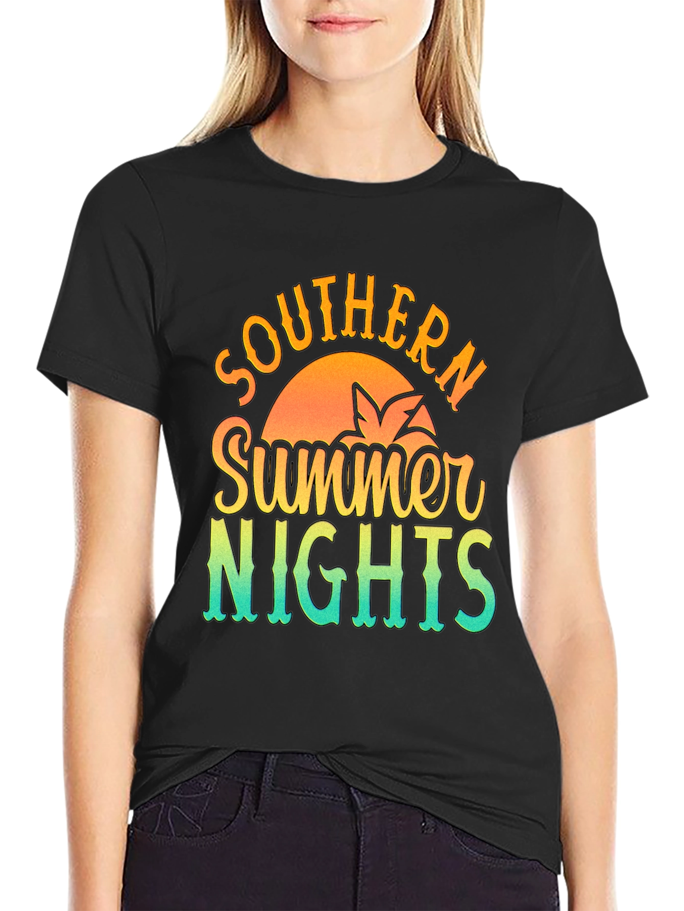 Southern Summer Nights Graphic Tee - Black