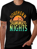 Southern Summer Nights Graphic Tee - Black