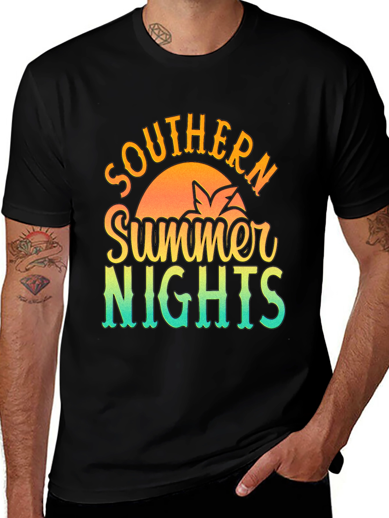 Southern Summer Nights Graphic Tee - Black