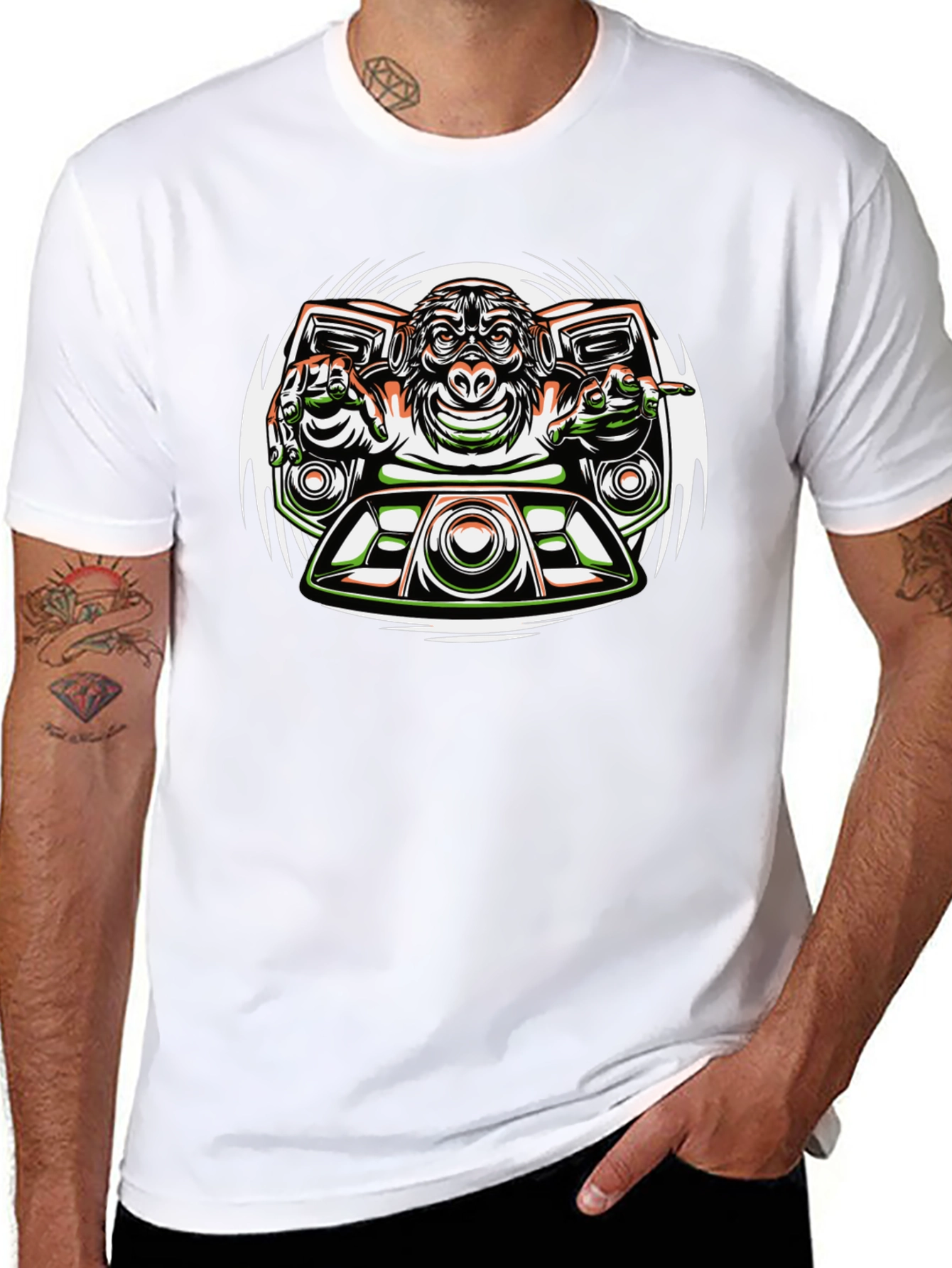 DJ Monkey Graphic Tee - Unique Streetwear Design