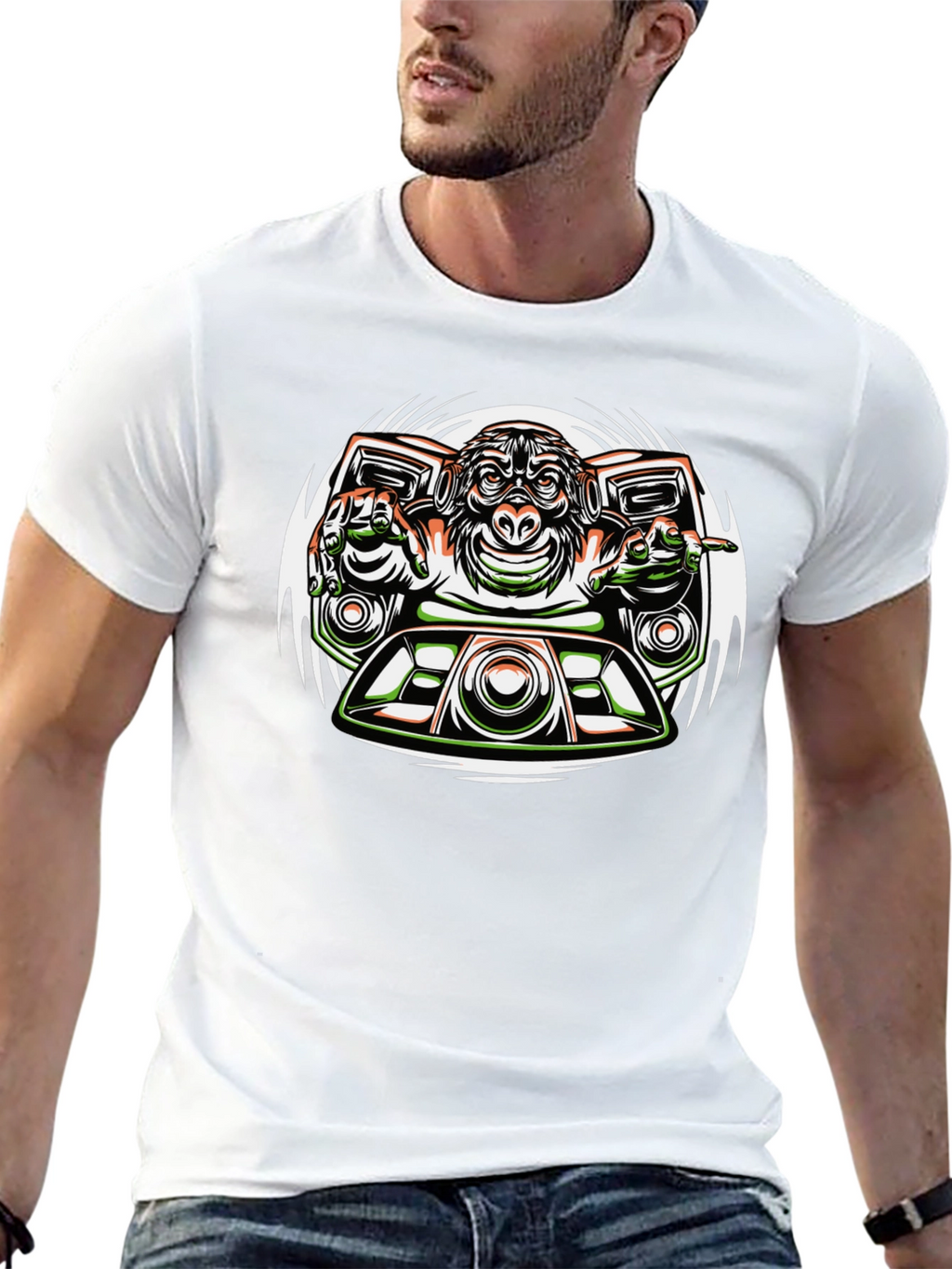 DJ Monkey Graphic Tee - Unique Streetwear Design