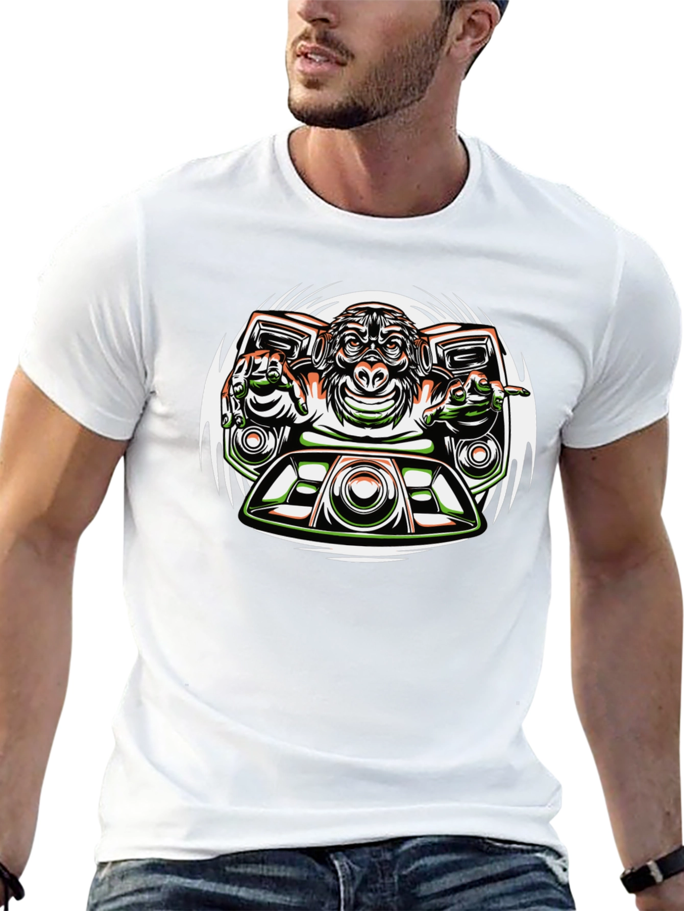 DJ Monkey Graphic Tee - Unique Streetwear Design