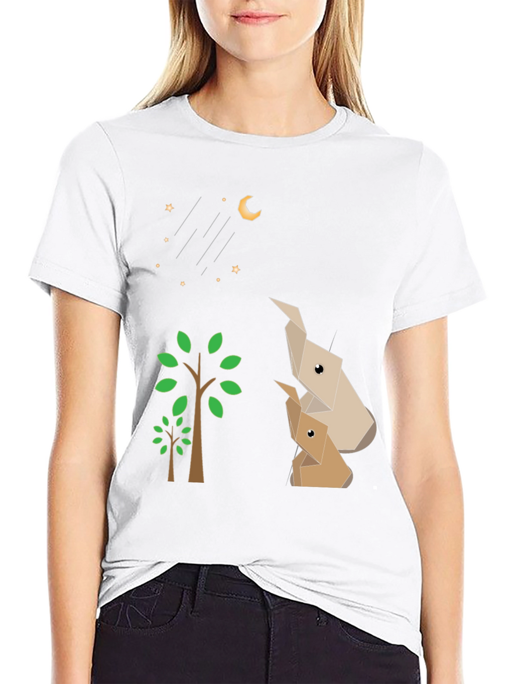 Origami Animals Black Graphic Tee