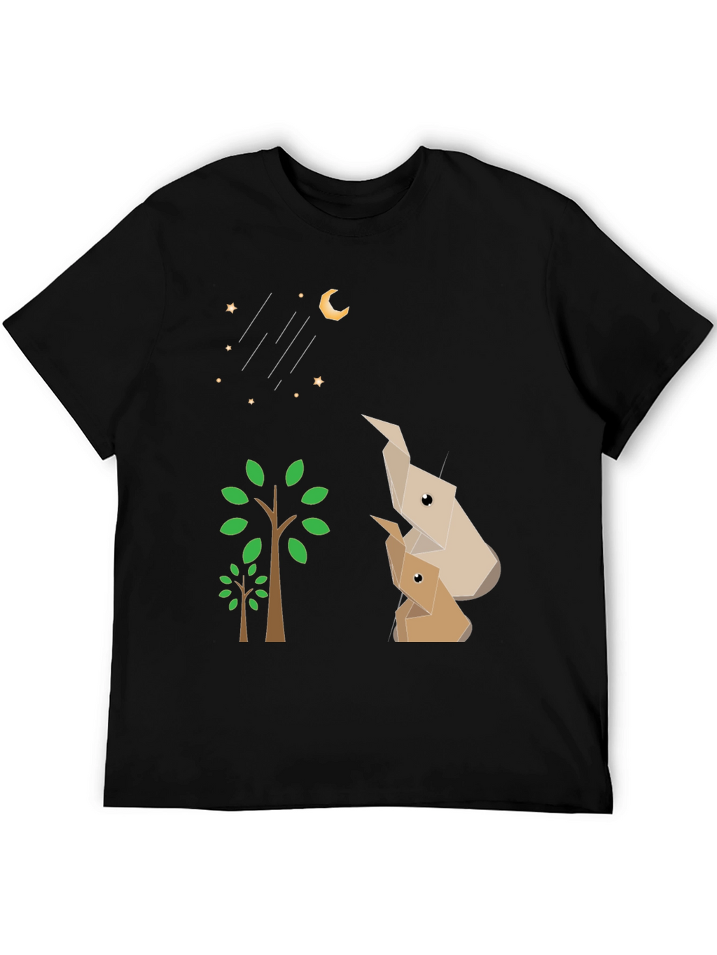 Origami Animals Black Graphic Tee
