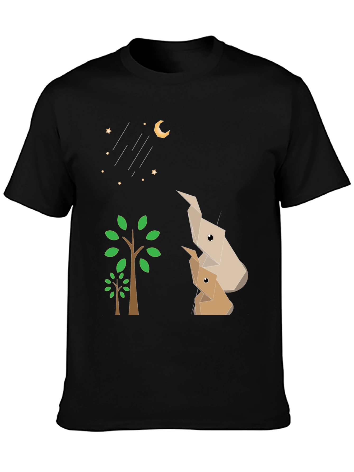 Origami Animals Black Graphic Tee