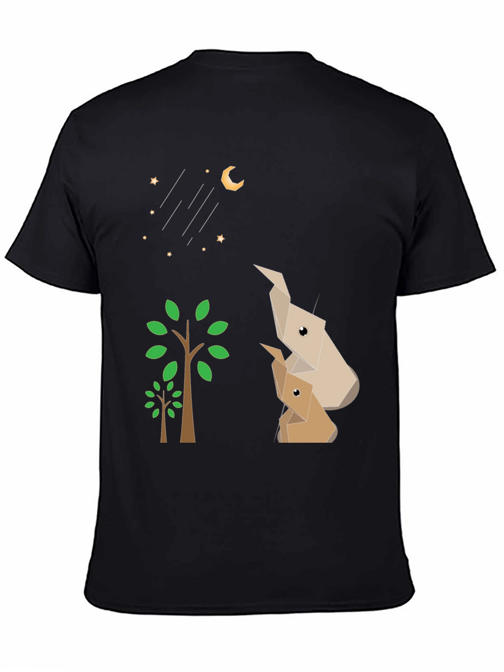 Origami Animals Black Graphic Tee