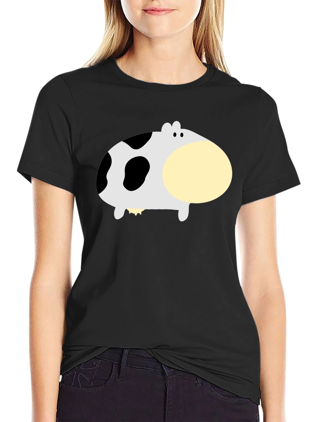 Funny Cow Graphic Black T-Shirt
