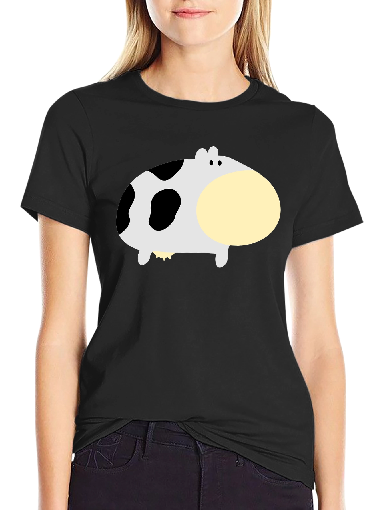 Funny Cow Graphic Black T-Shirt
