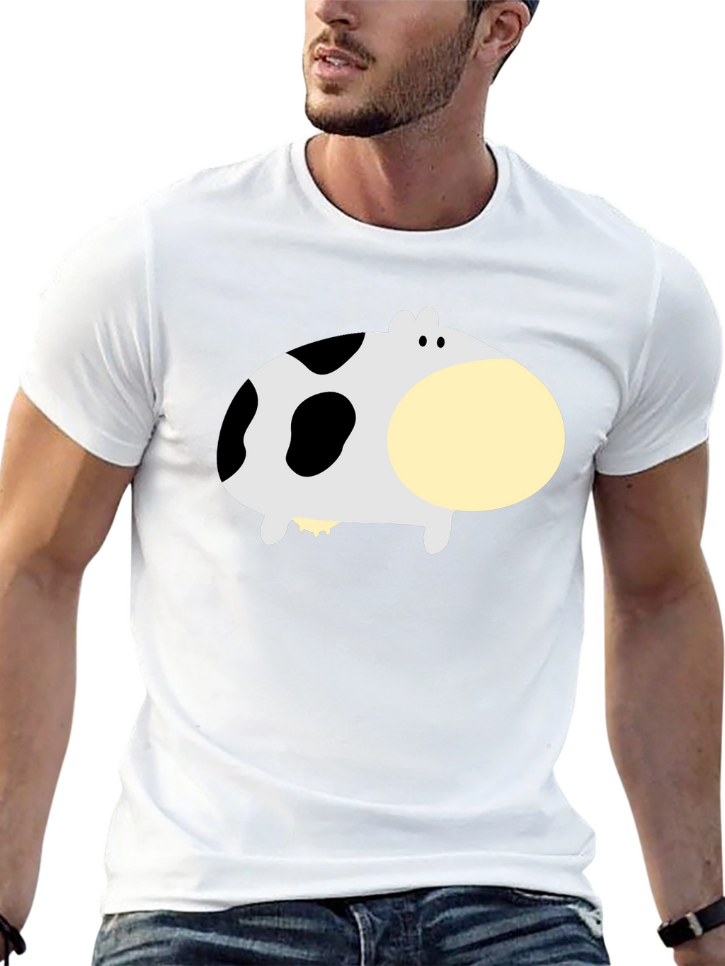 Funny Cow Graphic Black T-Shirt