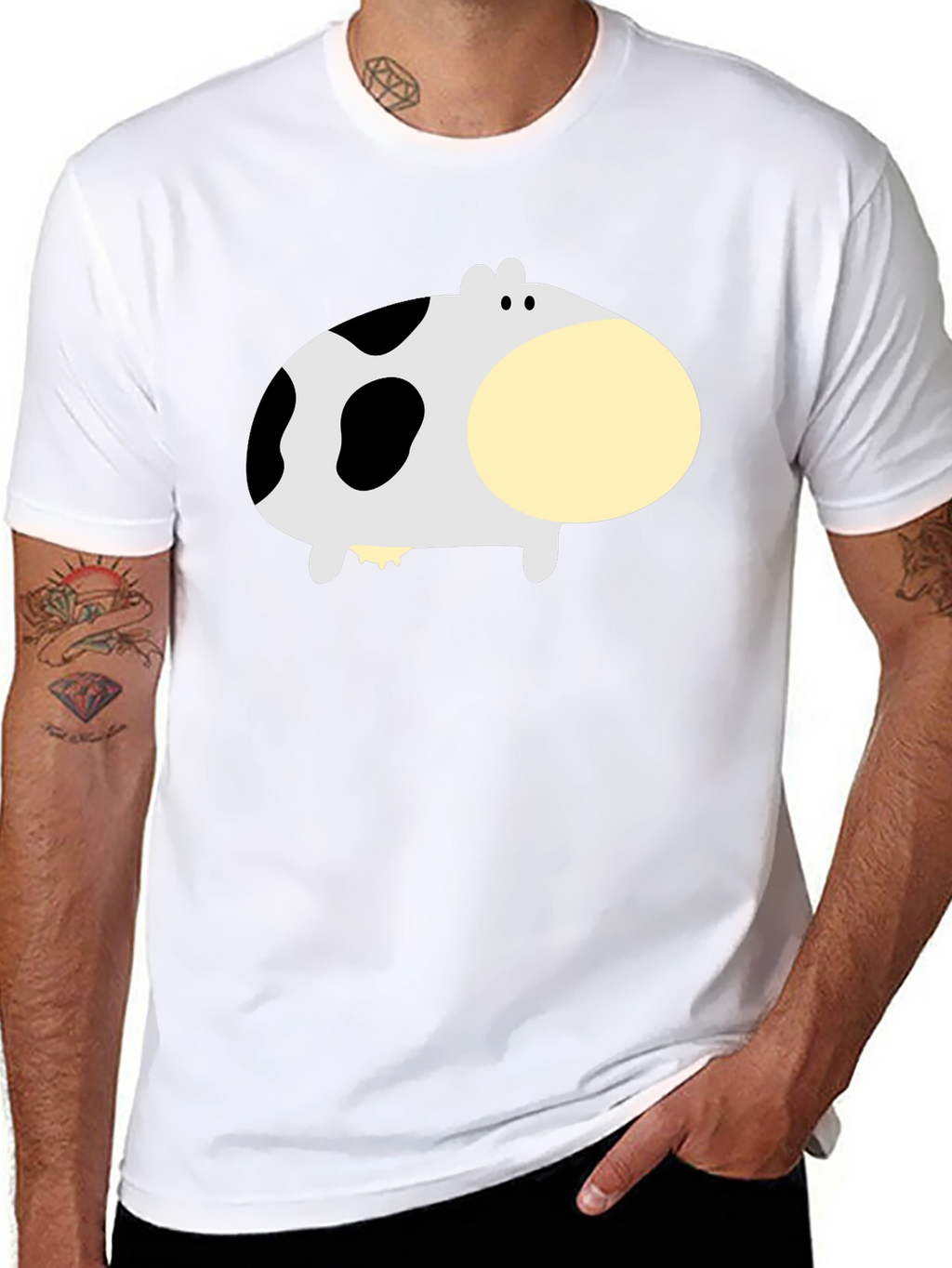 Funny Cow Graphic Black T-Shirt