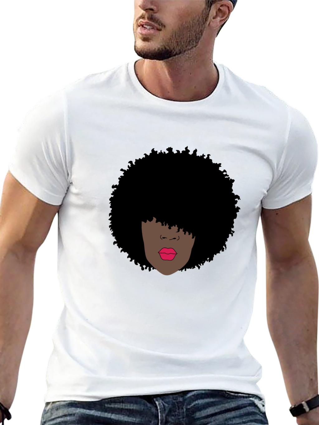 Afro Woman Graphic Tee - Bold & Stylish