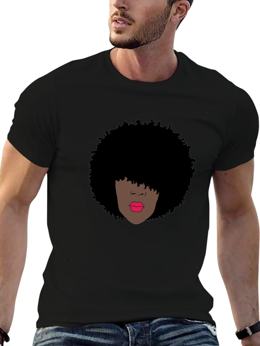 Afro Woman Graphic Tee - Bold & Stylish