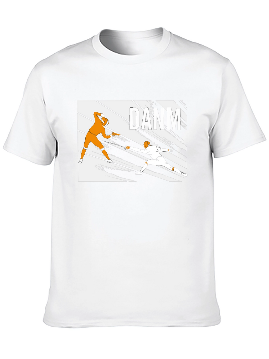 Fencing Graphic Tee - Black Cotton T-Shirt
