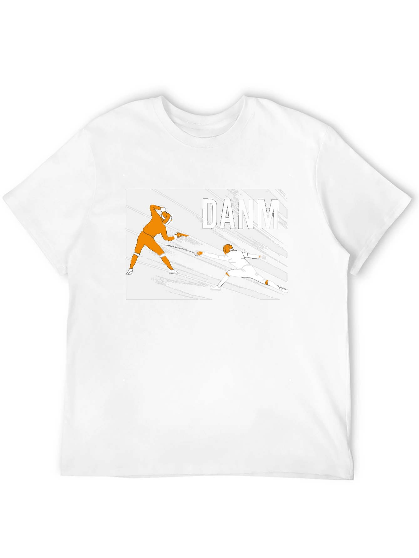 Fencing Graphic Tee - Black Cotton T-Shirt