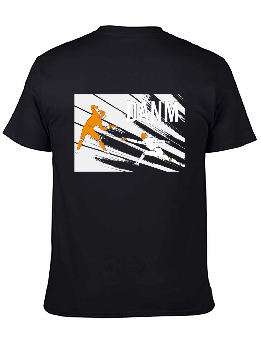 Fencing Graphic Tee - Black Cotton T-Shirt