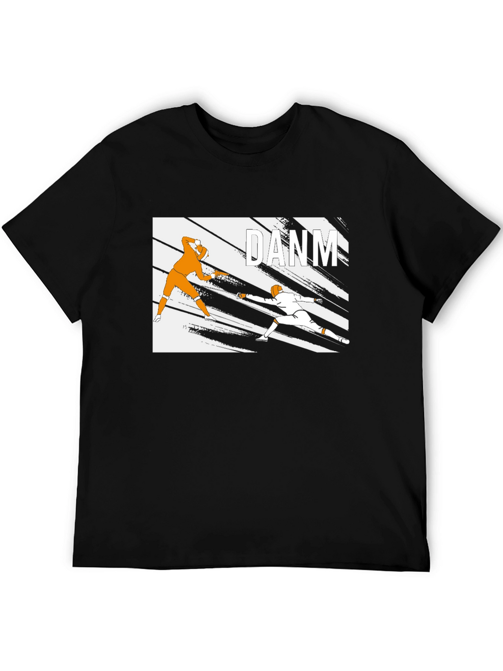 Fencing Graphic Tee - Black Cotton T-Shirt
