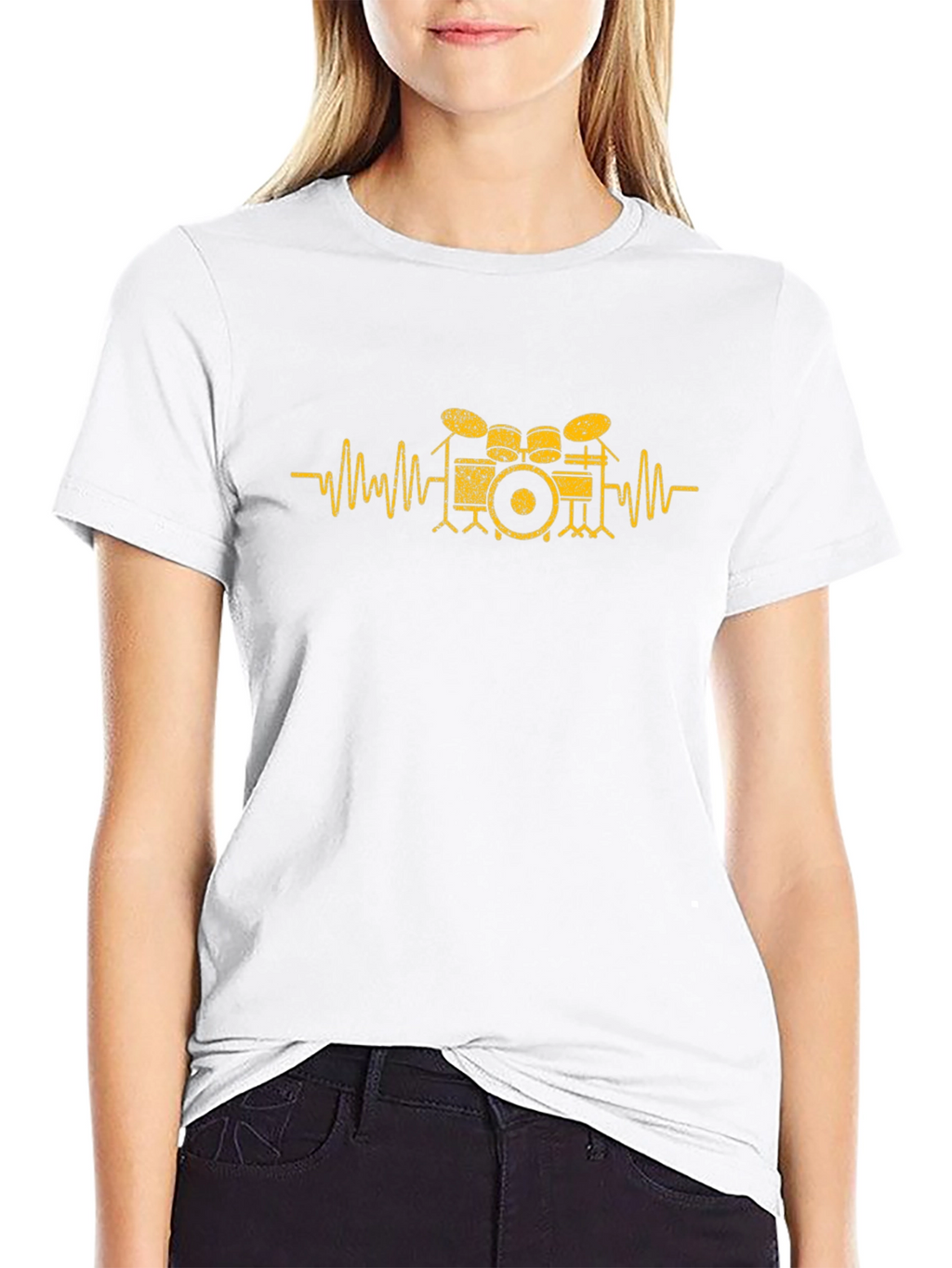 Drumbeat Heartbeat Graphic Tee - Musician Style