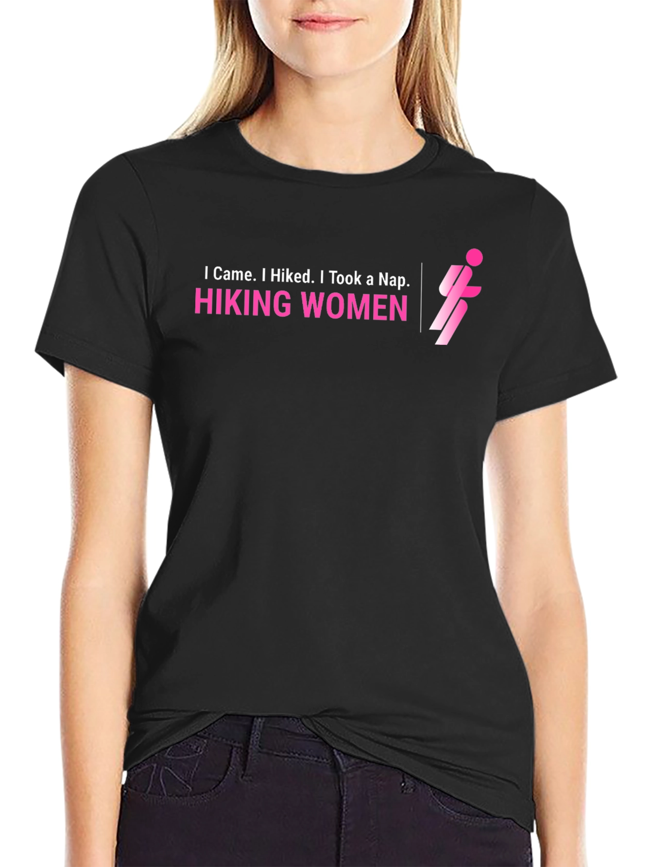 Hiking Women Graphic Tee - I Came I Hiked I Took A Nap T-Shirt
