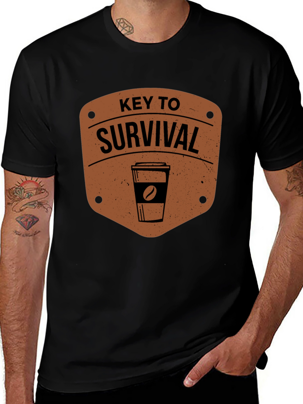 Coffee Key to Survival Graphic T-Shirt