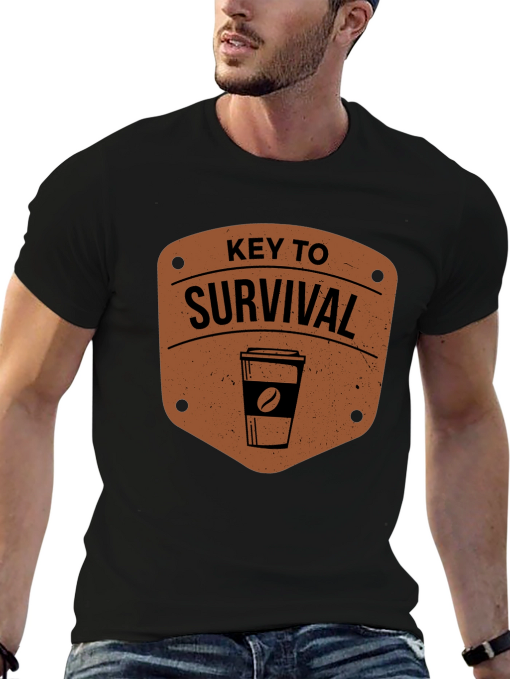 Coffee Key to Survival Graphic T-Shirt