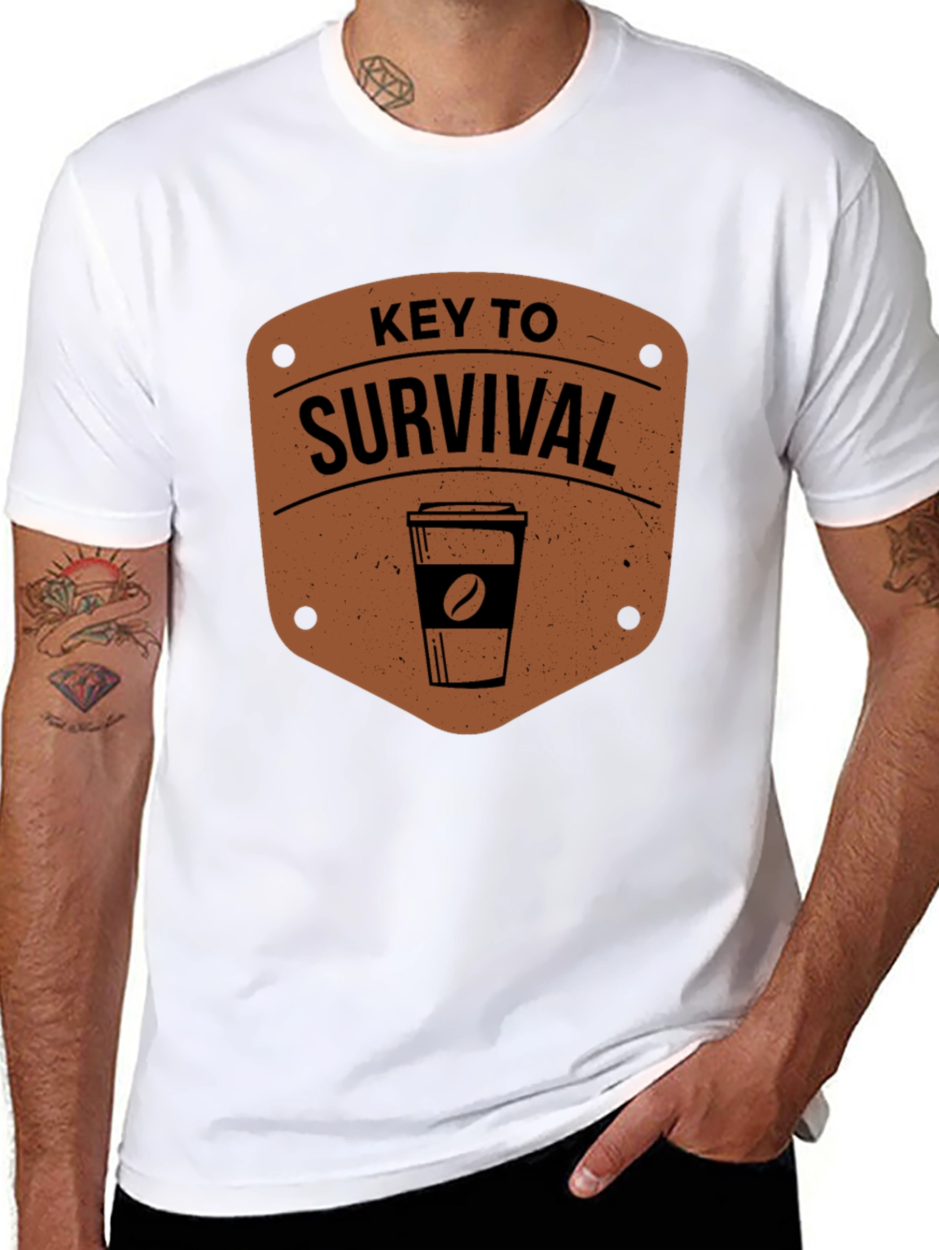 Coffee Key to Survival Graphic T-Shirt