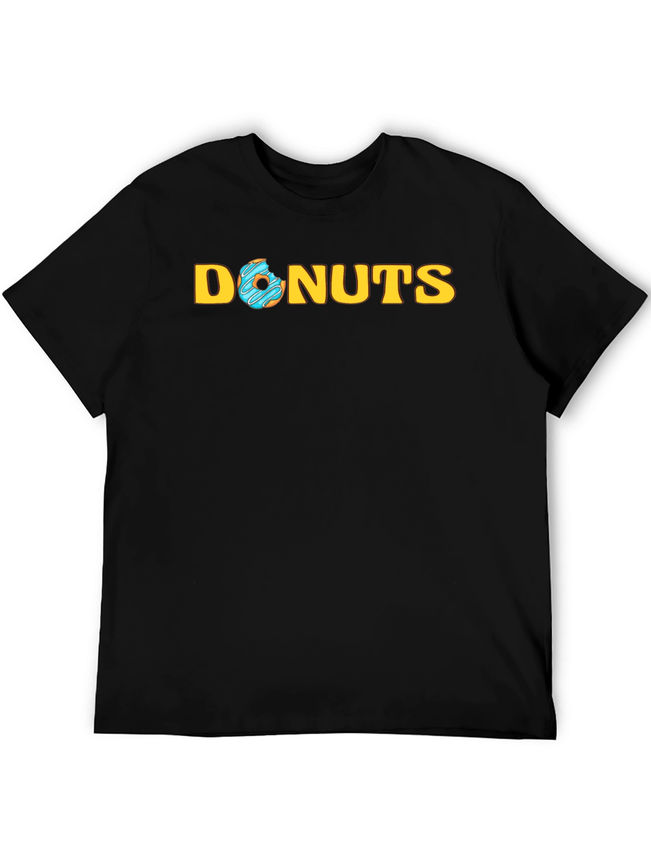 Donuts Graphic Tee -  Trendy Black T-Shirt