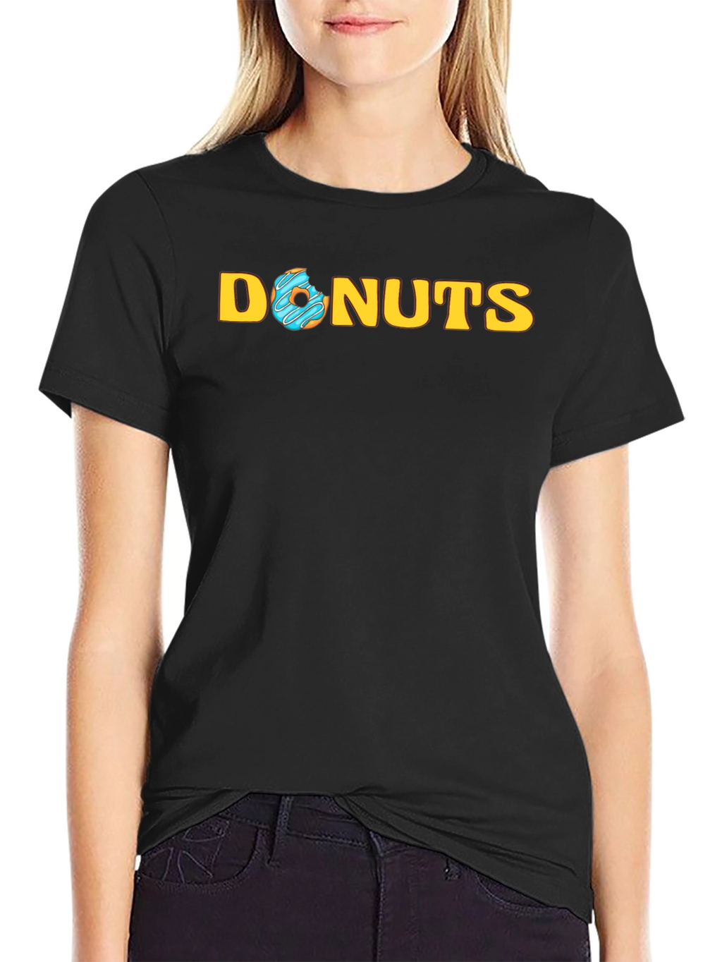 Donuts Graphic Tee -  Trendy Black T-Shirt