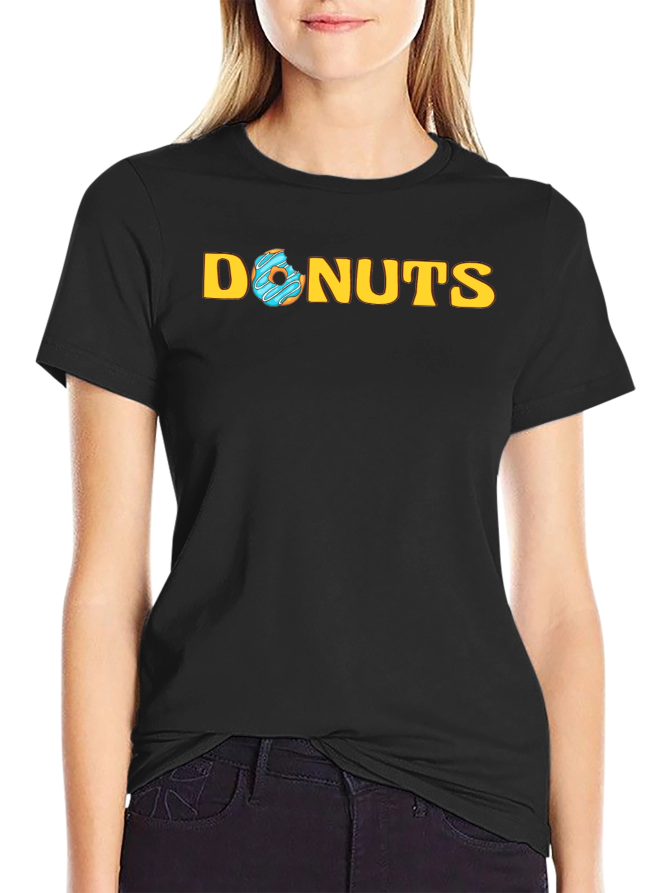 Donuts Graphic Tee -  Trendy Black T-Shirt