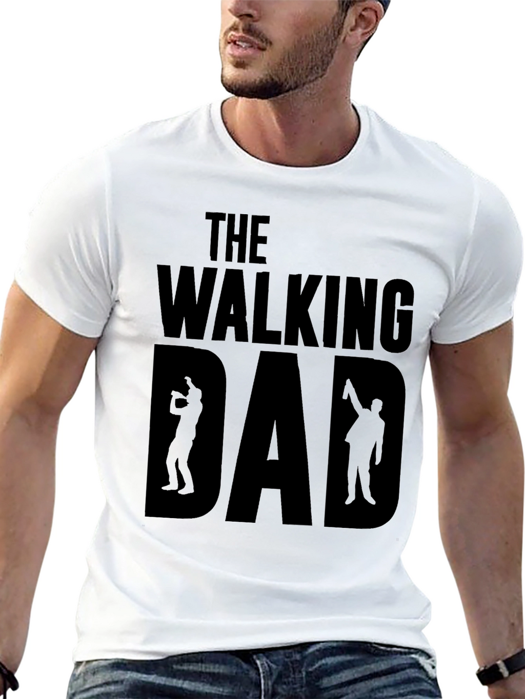 The Walking Dad Black Graphic T-Shirt