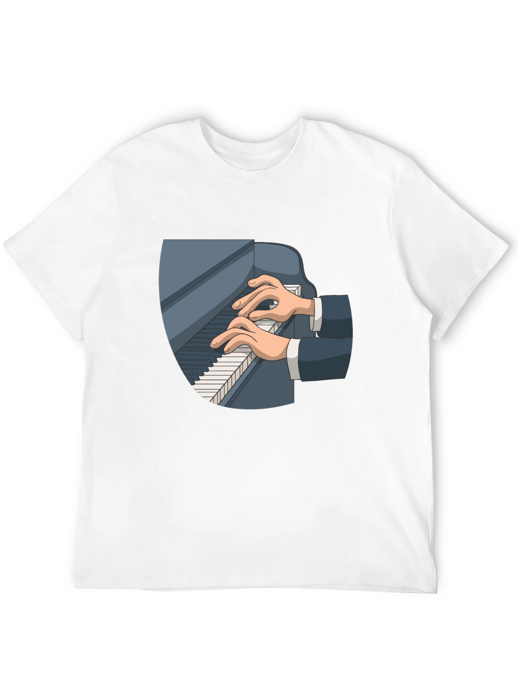 Piano Player Graphic Tee - Classic Black Cotton T-Shirt