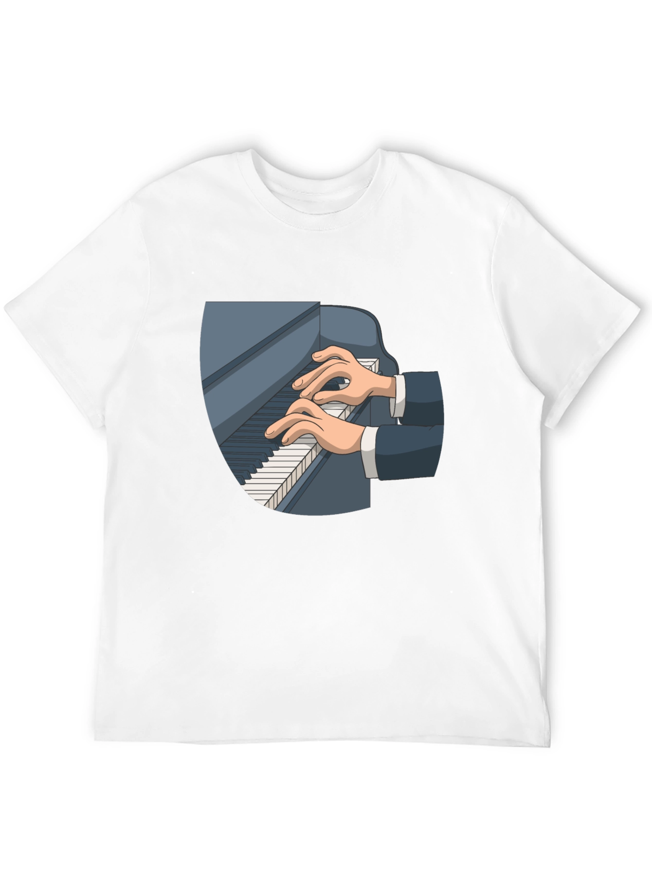 Piano Player Graphic Tee - Classic Black Cotton T-Shirt