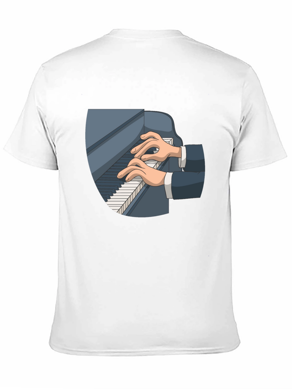 Piano Player Graphic Tee - Classic Black Cotton T-Shirt