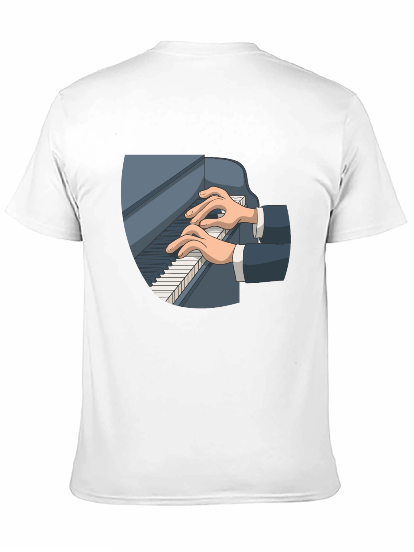 Piano Player Graphic Tee - Classic Black Cotton T-Shirt