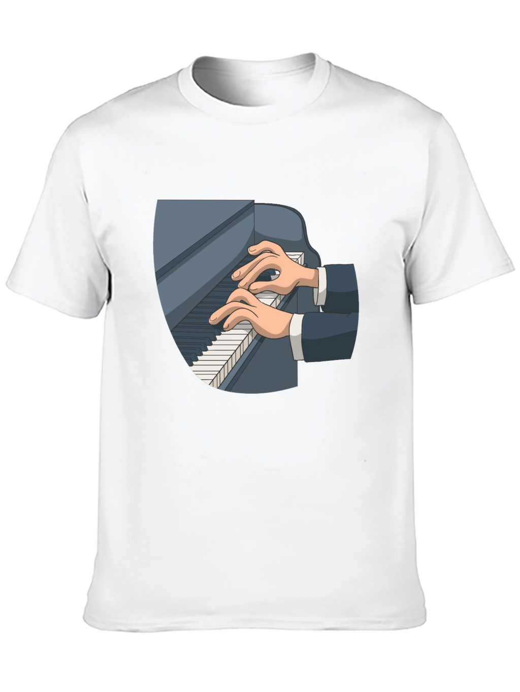 Piano Player Graphic Tee - Classic Black Cotton T-Shirt