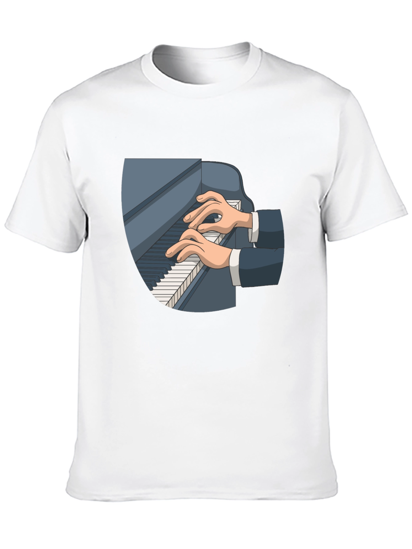 Piano Player Graphic Tee - Classic Black Cotton T-Shirt