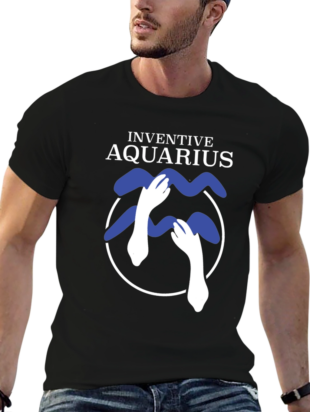 Inventive Aquarius Graphic T-Shirt - Zodiac Design