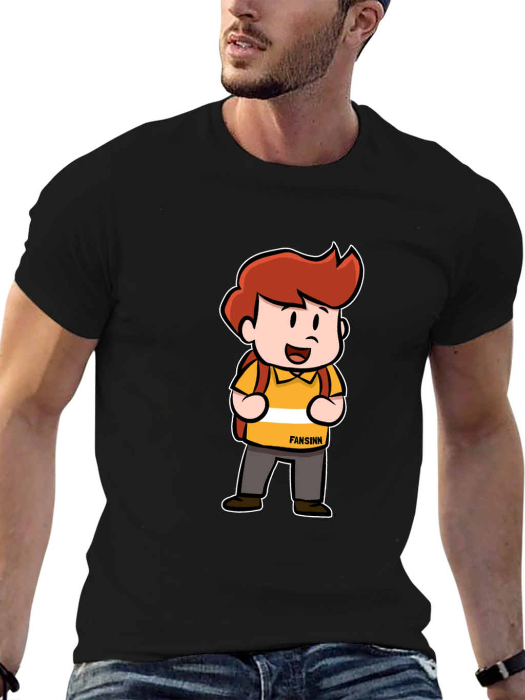 Cartoon Character T-Shirt - Black