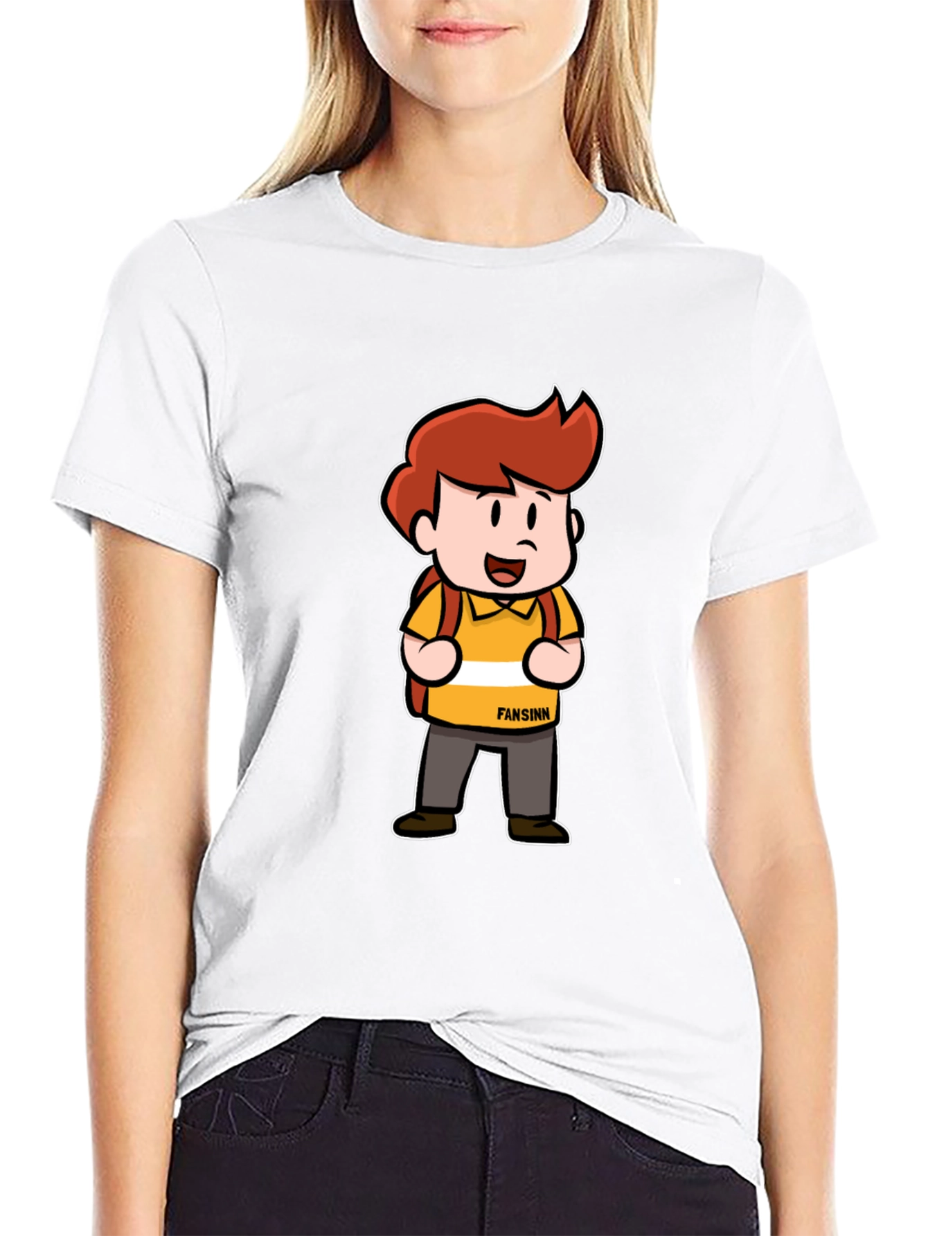 Cartoon Character T-Shirt - Black